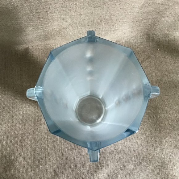 Rare  Vintage Sowerby Octagonal Blue Ice Art Deco Vase 1930's - Picture 5 of 7